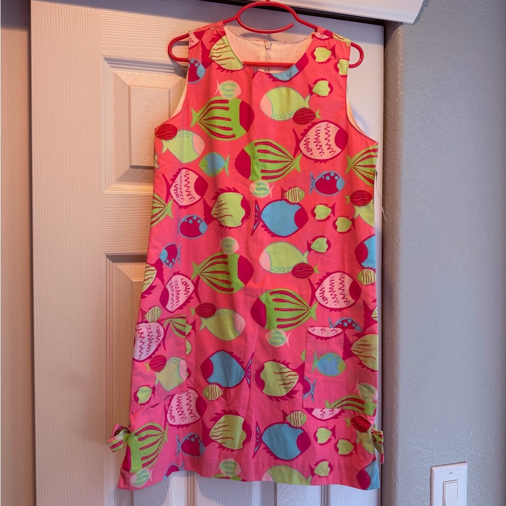 Corkey’s Kids, Lilly lookalike! Colorful Fish Print Kids Dress, Size 8